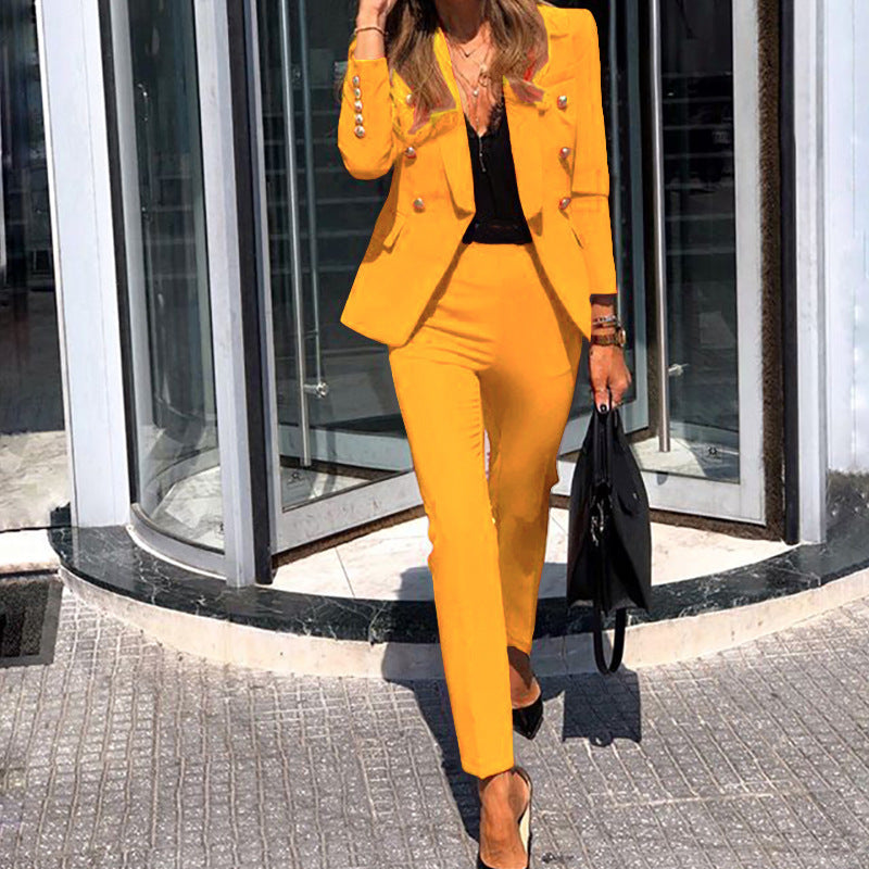 Solid Color  Two-piece Set Suit