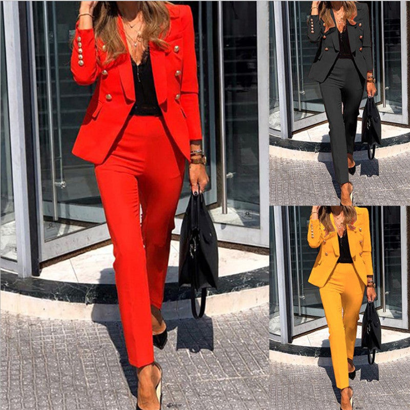 Solid Color  Two-piece Set Suit