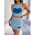 Women's 2 Piece Heart Knit Outfit