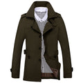Men's Fashion Casual Solid Trench Coat