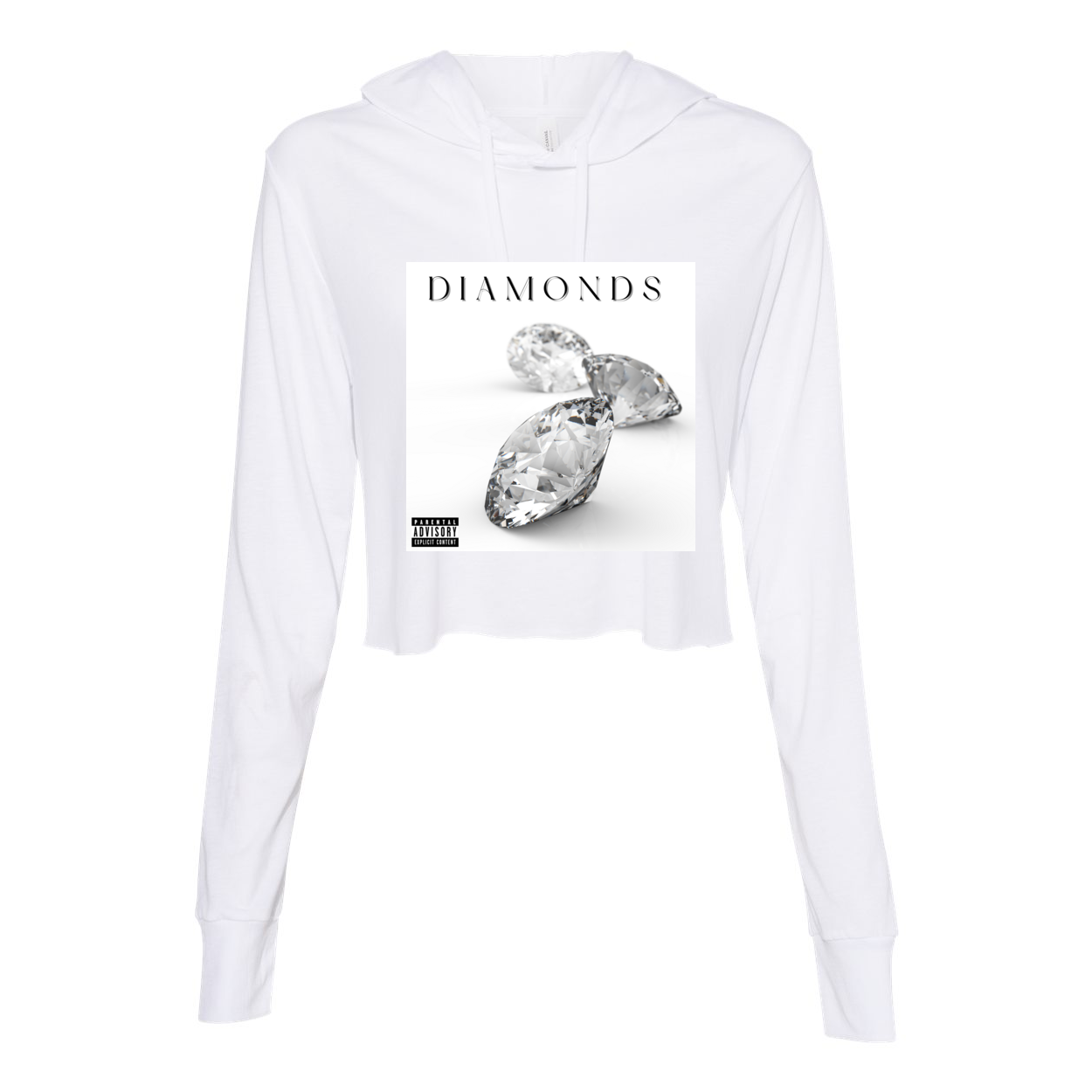 Diamonds Women’s Triblend Cropped Hoodie - Diamond Lanes Clothing