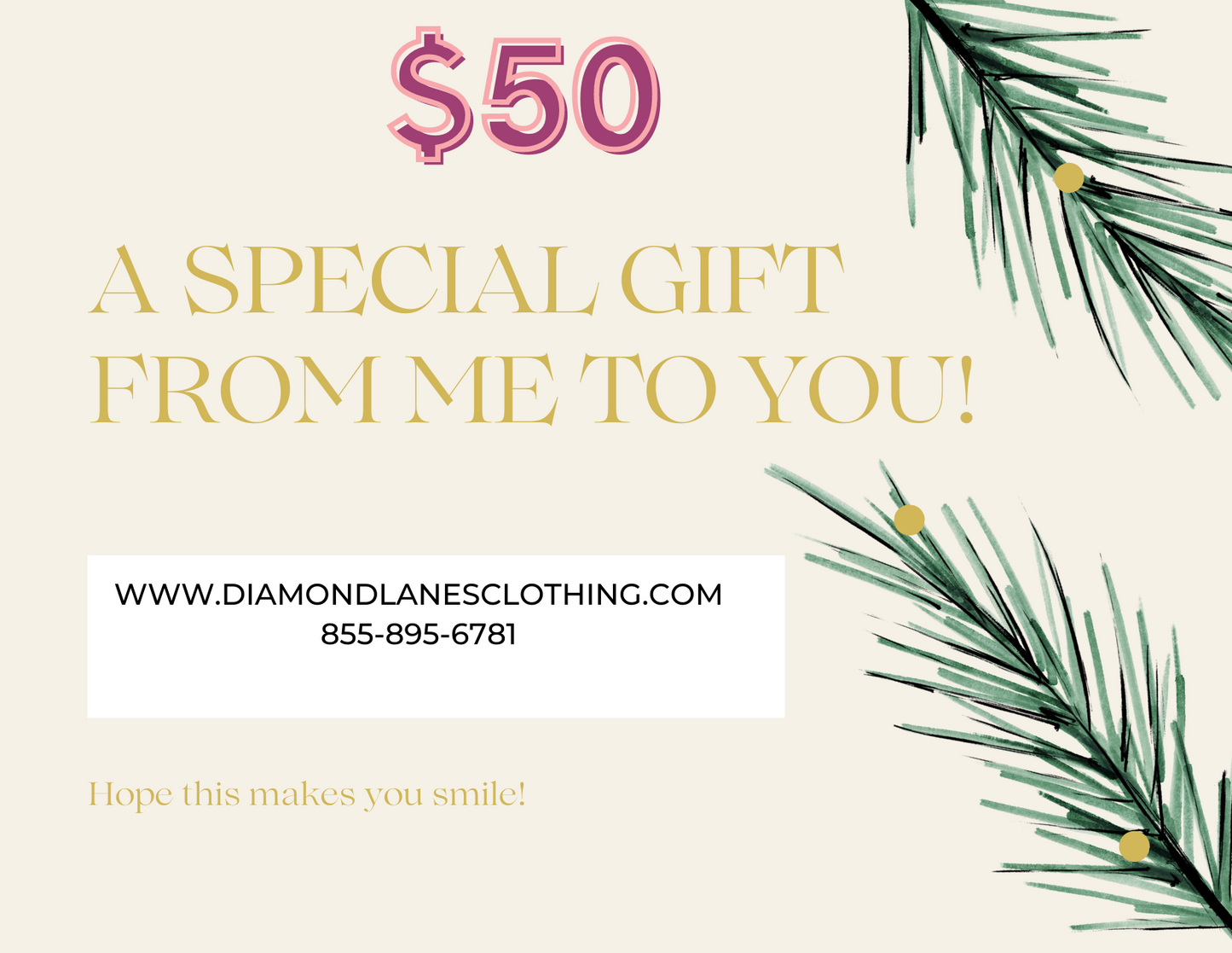 Diamond Lanes Clothing Gift Card - Diamond Lanes Clothing