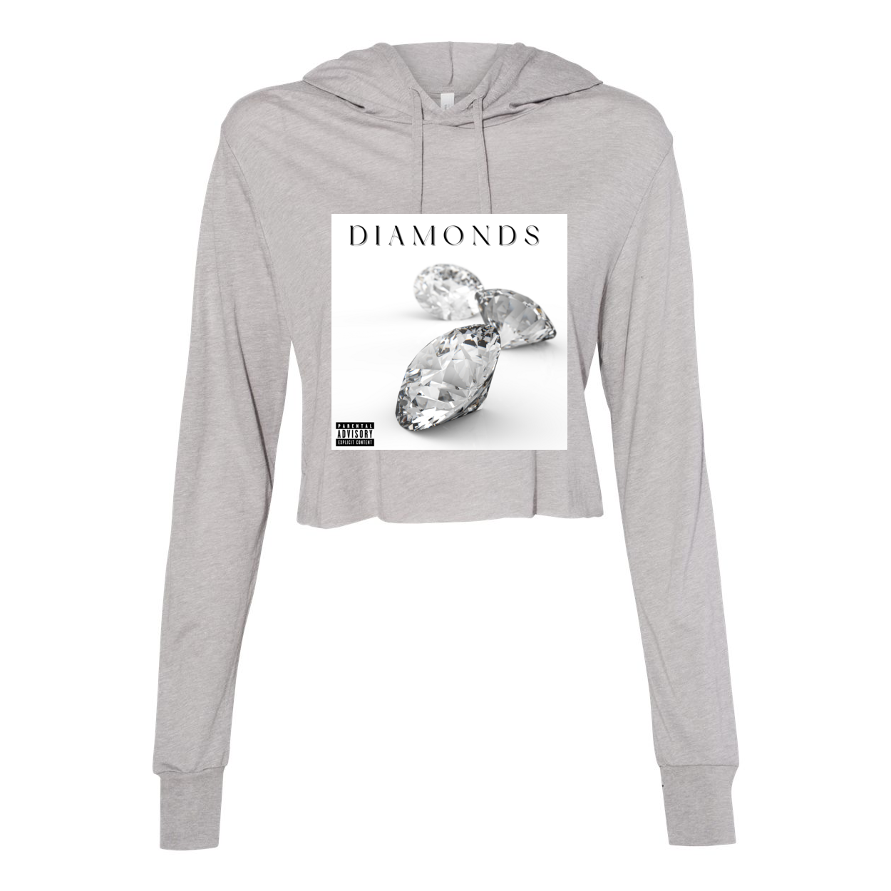 Diamonds Women’s Triblend Cropped Hoodie - Diamond Lanes Clothing