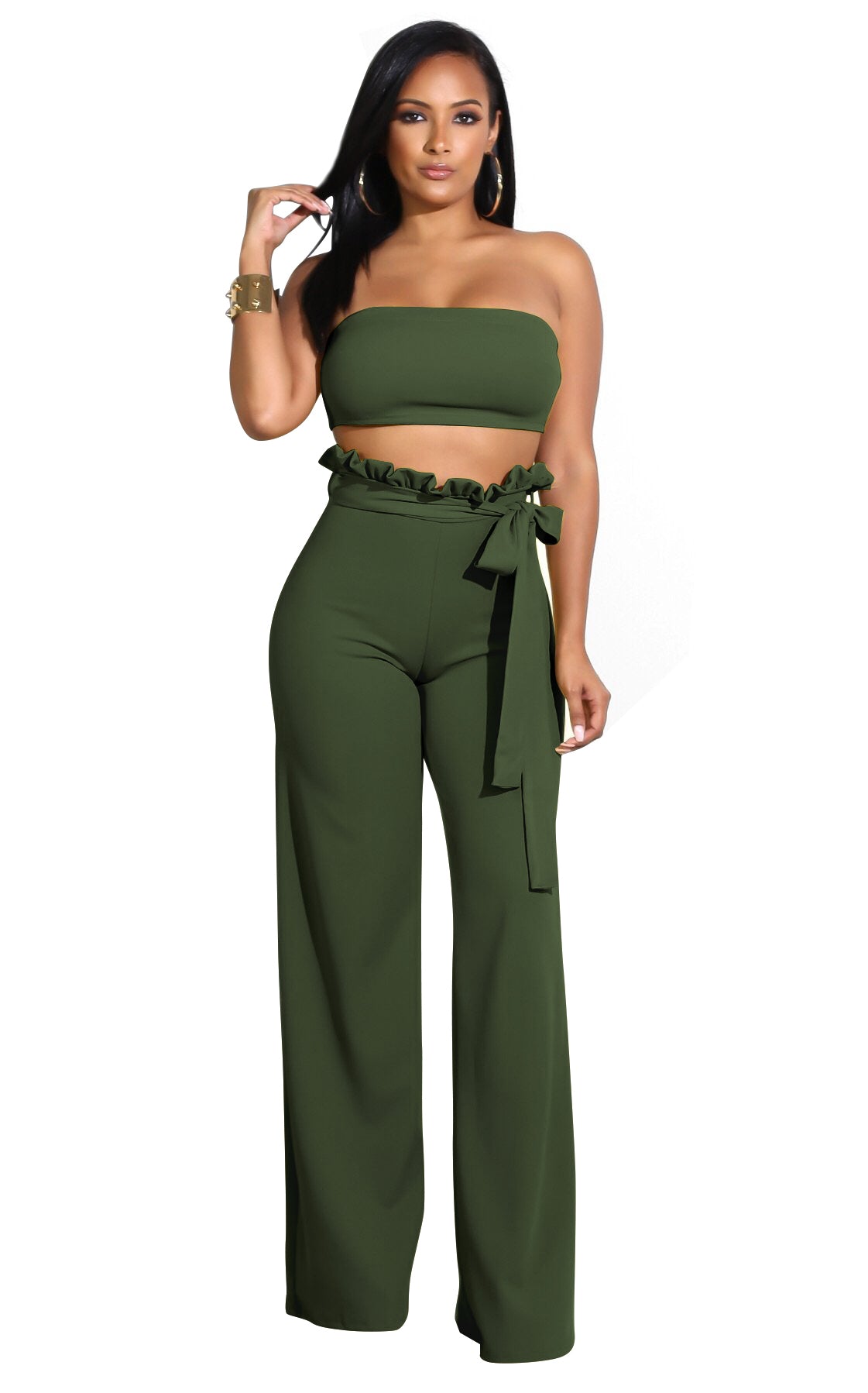 Top Wrapped 2 Pcs Pant Outfit