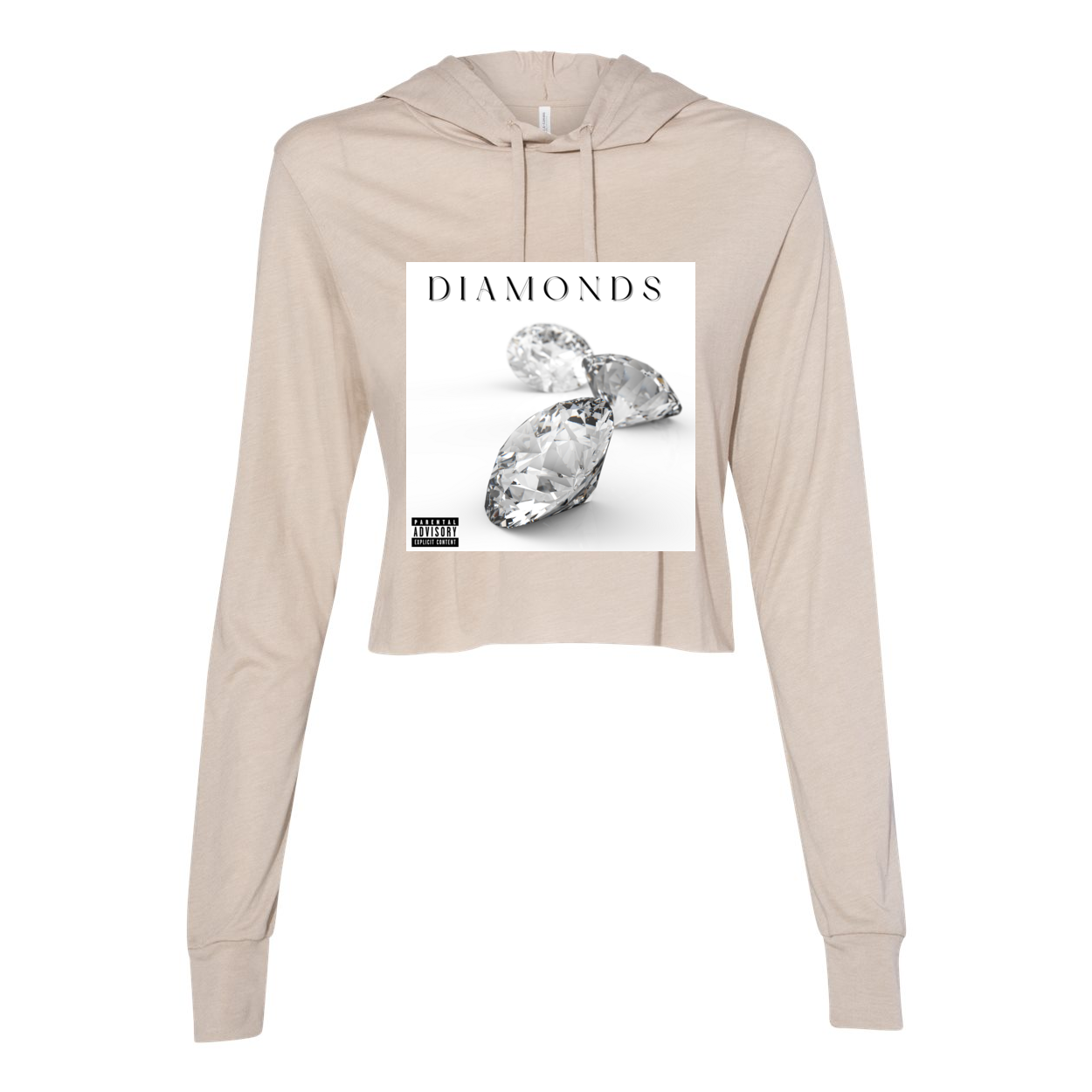 Diamonds Women’s Triblend Cropped Hoodie - Diamond Lanes Clothing